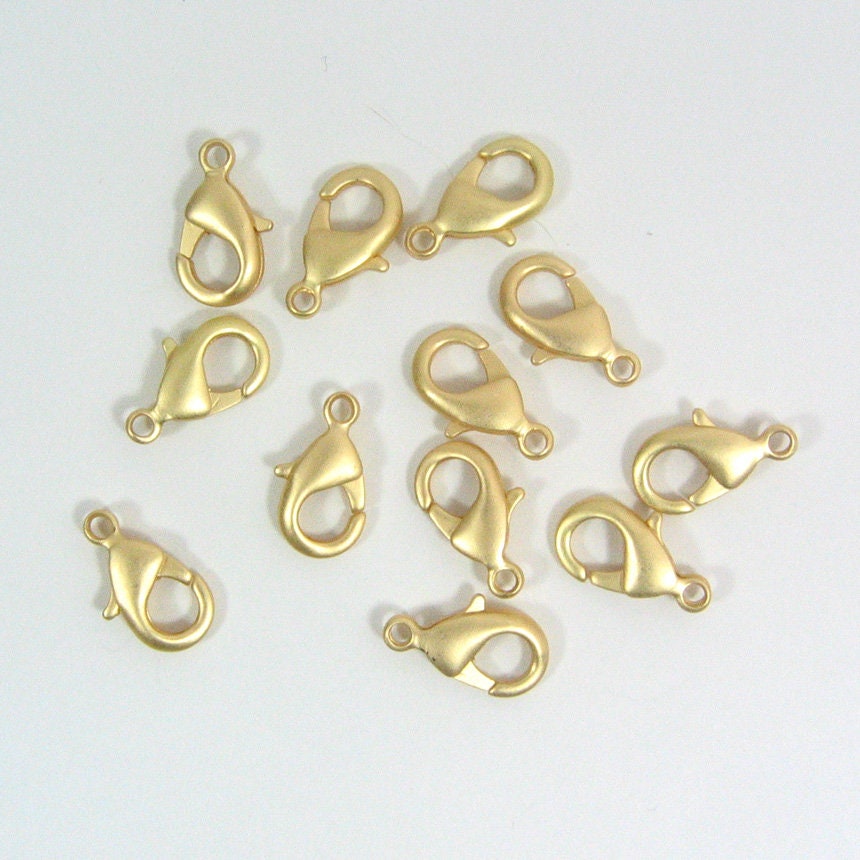 Gold Stainless Lobster Clasps, 15mm, Slightly Antique Gold Color Stainless  Steel Jewelry Making Supplies, Lot Size 5 to 20, 1335 G 