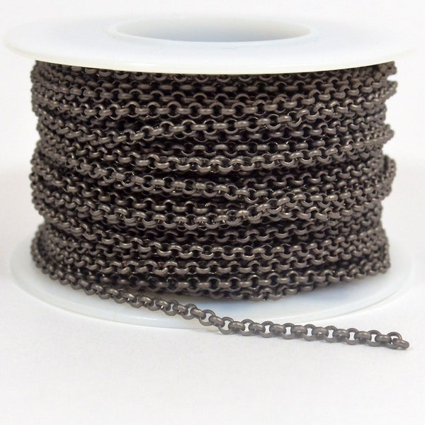 2.0mm Rolo Chain - Matte Gunmetal - CH48-MGM - Choose Your Length