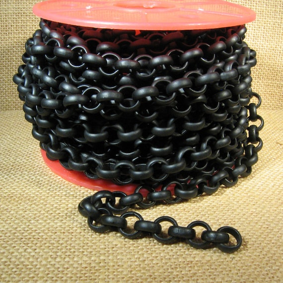 11mm Matte Black Rolo Chain - CH115-MB  - Choose Your Length