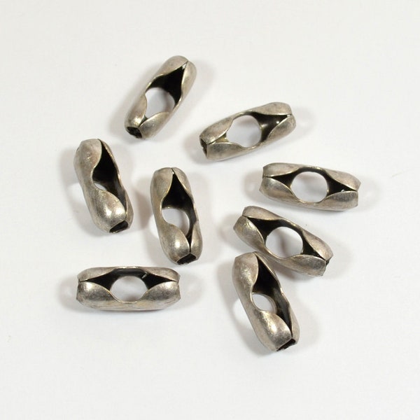 6.4mm Antique Silver Ball Chain Connectors - Choose Your Quantity