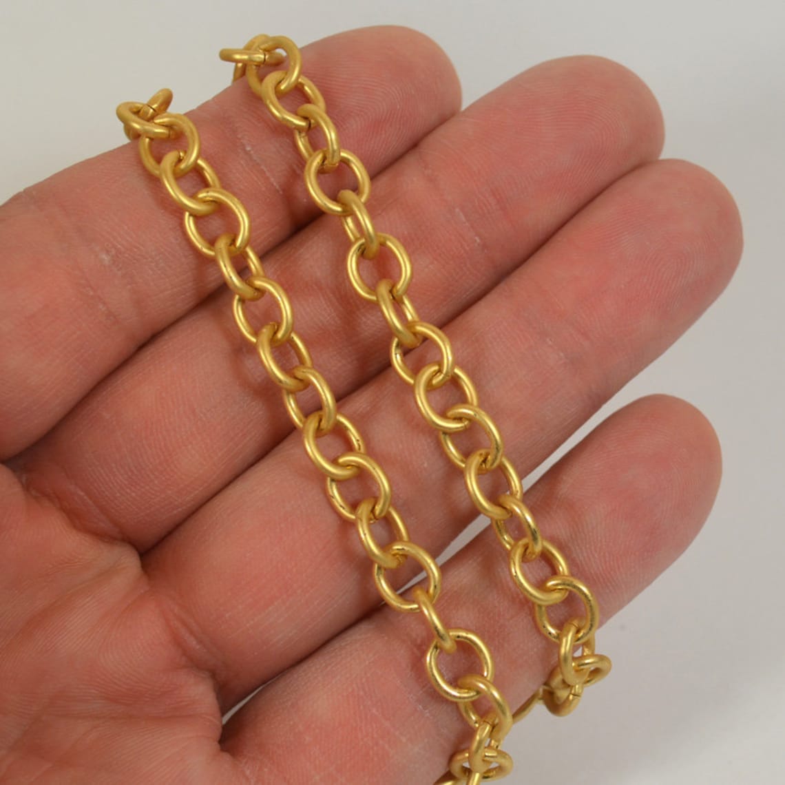 Small Heavy Cable Chain Matte Gold CH55MG Choose Your Etsy