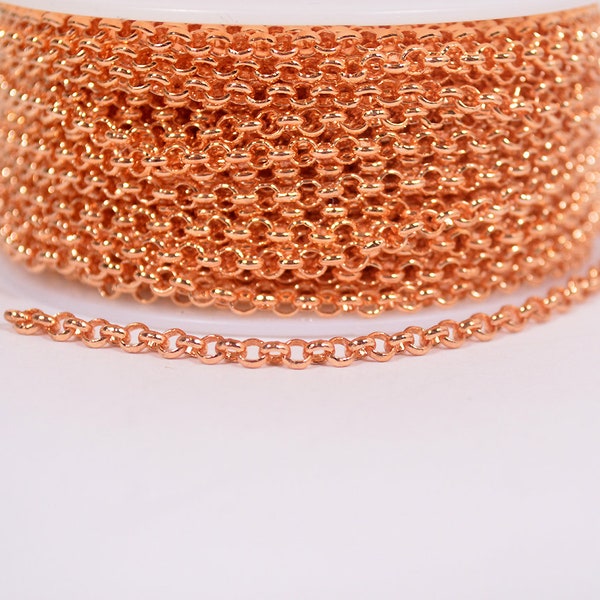 3.0mm Rolo Chain - Rose Gold - CH49-RG - Choose Your Length