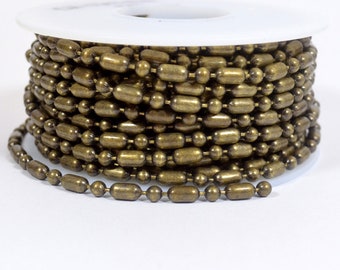 Ball and Bar Chain - Antique Brass - 3.2mm - CH162-AB - Choose Your Length