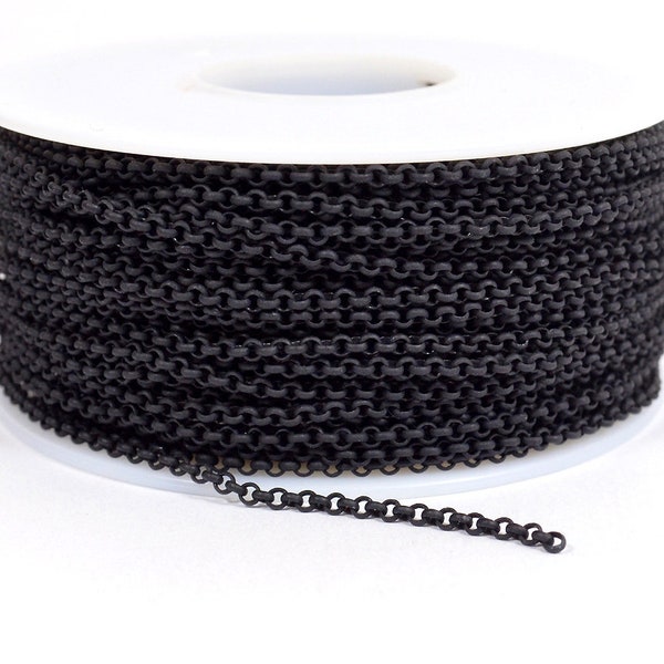 2.0mm Rolo Chain - Midnight Black - CH48-MB - Choose Your Length