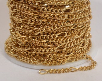 5:1 Figaro Chain - Gold Plated - CH45-GP - Choose Your Length