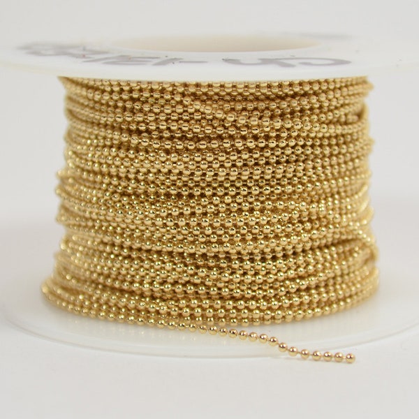 1mm Ball Chain - Gold Plated - CH131-GP - Choose Your Length