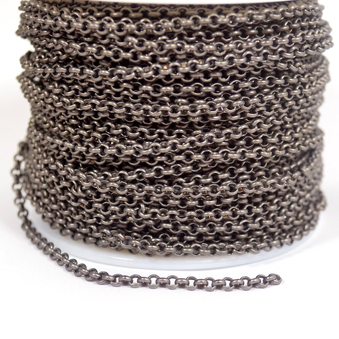 3.0mm Rolo Chain - Matte Gunmetal - CH49-MGM - Choose Your Length - Etsy