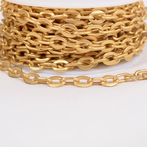 Cadena de eslabones ovalados - Oro mate - CH19-MG - Elige tu longitud