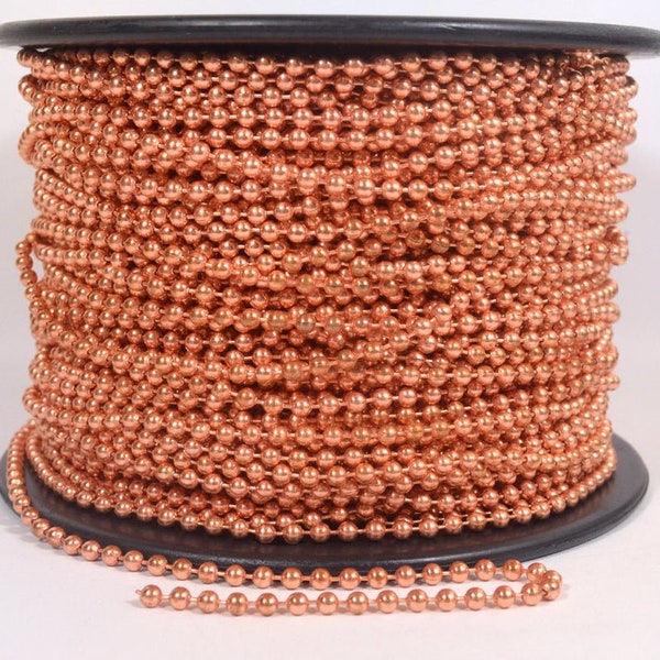 3.2mm Ball Chain - 100% Copper - Choose Your Length