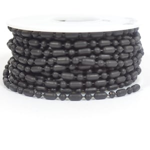 Cadena de bolas y barras - Negro mate - 3,2 mm - CH162-MB - Elige tu longitud