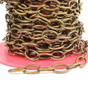 Large Heavy Cable Chain - Antique Brass - CH53-AB - Choose Your Length