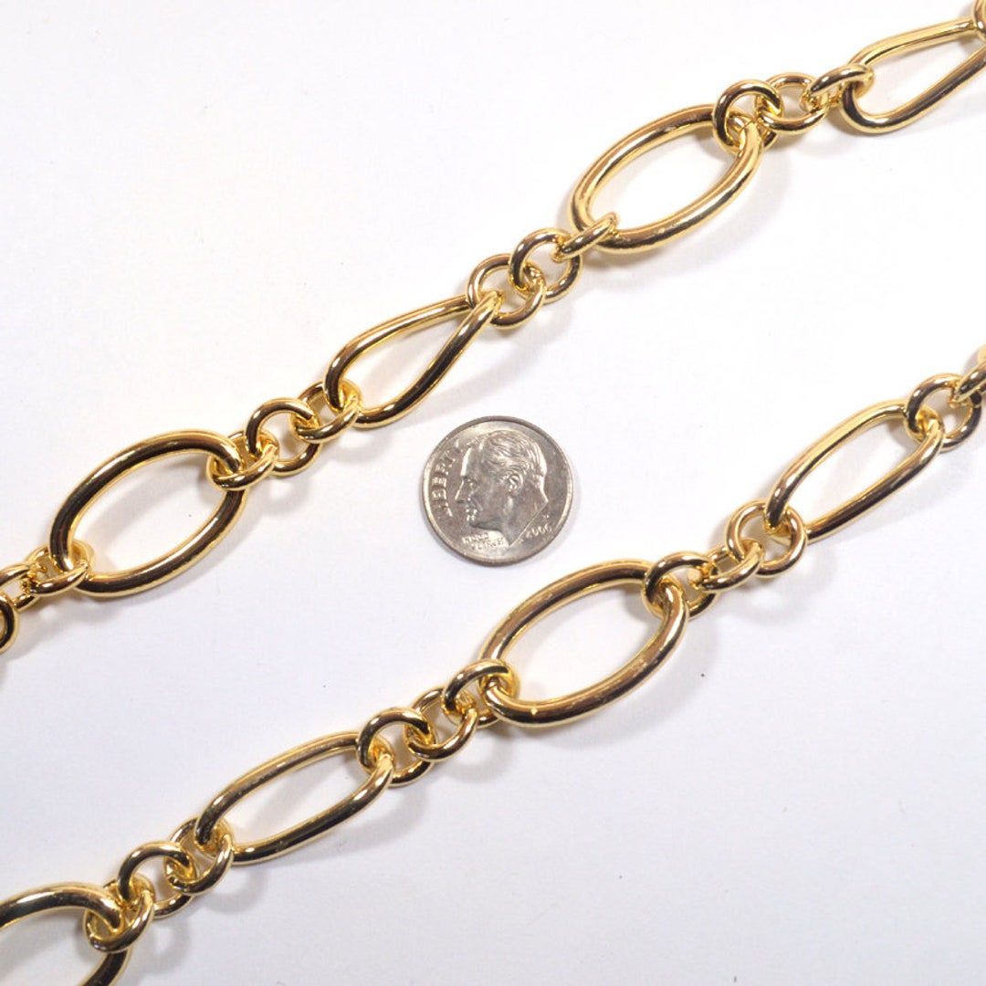 Twisted Oval Chain Gold Plated CH183GP Choose Your Length Etsy