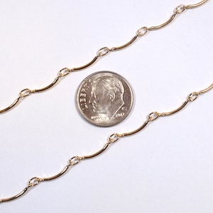 Curved Bar Chain - Gold Plated - CH57-GP - Choose Your Length