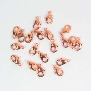 9mm x 5mm Lobster Clasps - Bright Copper - Choose Your Quantity