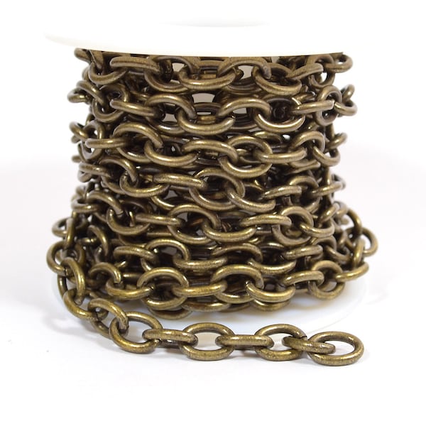 Medium Heavy Cable Chain - Antique Brass - CH54-AB  - Choose Your Length