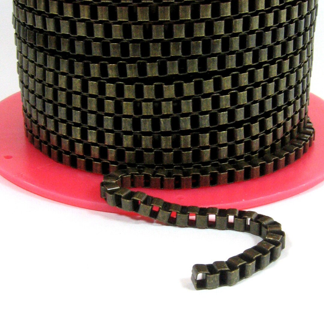 Box Link Chain - Antique Brass - CH119-AB - Choose Your Length - Etsy