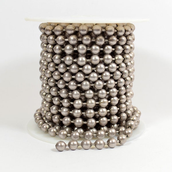 6.4mm Ball Chain - Antique Silver - CH99-AS - Choose Your Length - Connectors Sold Separately