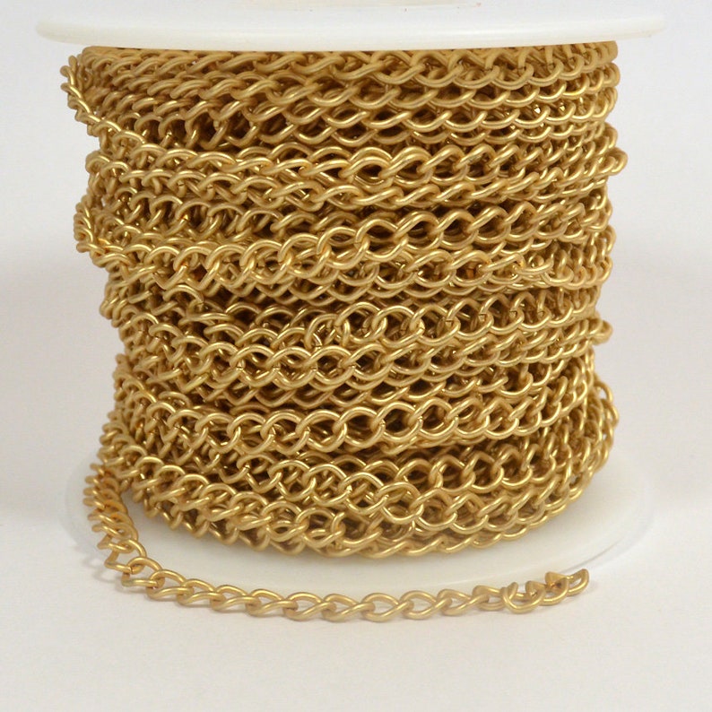 5.6mm Curb Chain Matte Gold CH6-MG Choose Your Length - Etsy