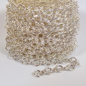 Small Heavy Cable Chain - Silver Plated - CH55-SP  - Choose Your Length