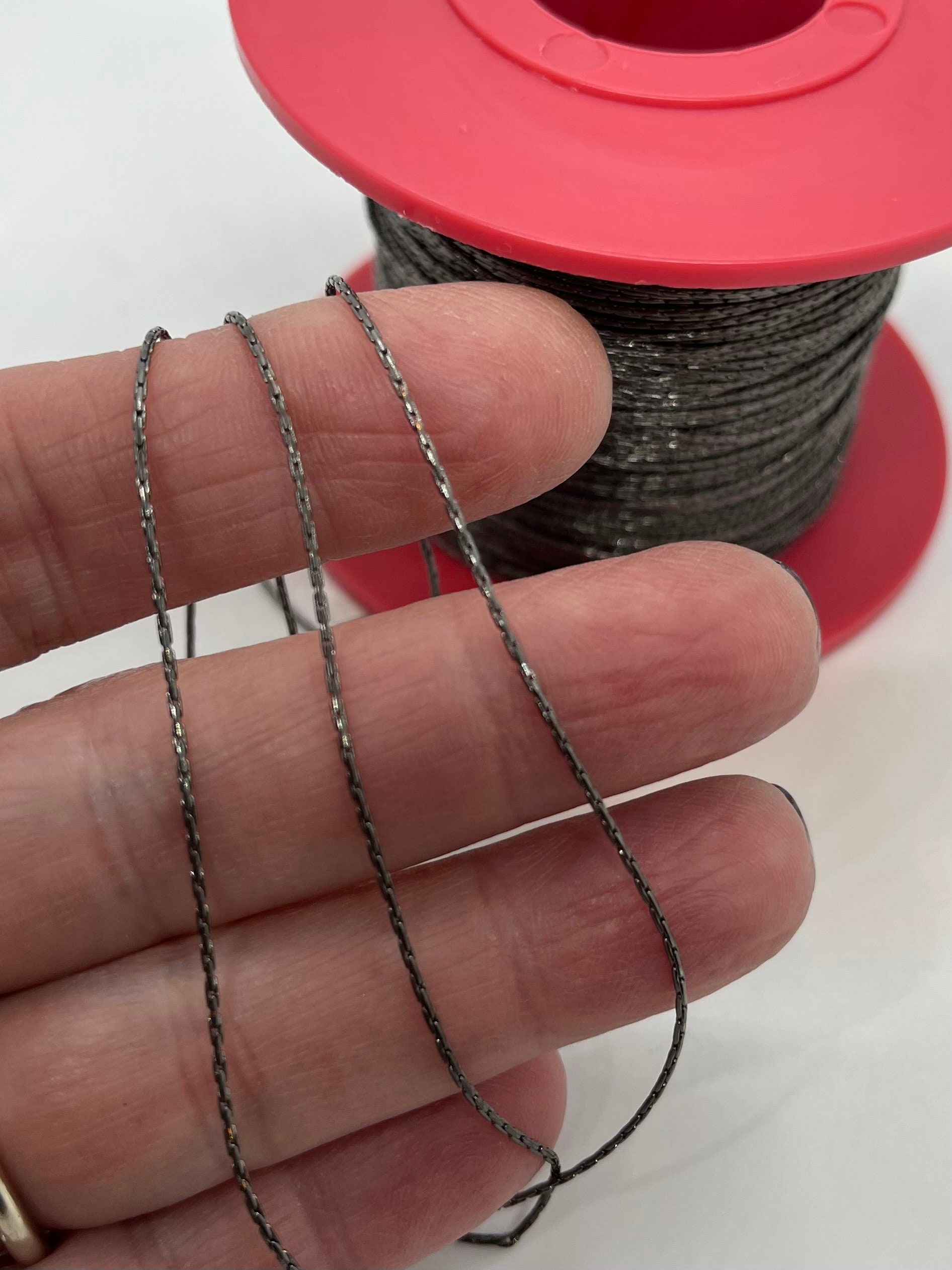 Fine Beading Chain Gunmetal CH22GM Choose Your Length Etsy