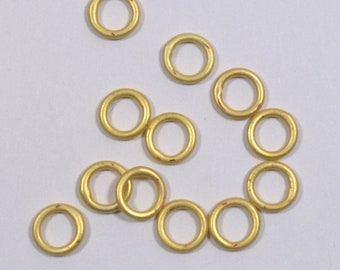 6mm Closed Jump Rings - Matte Gold- Choose Your Quantity