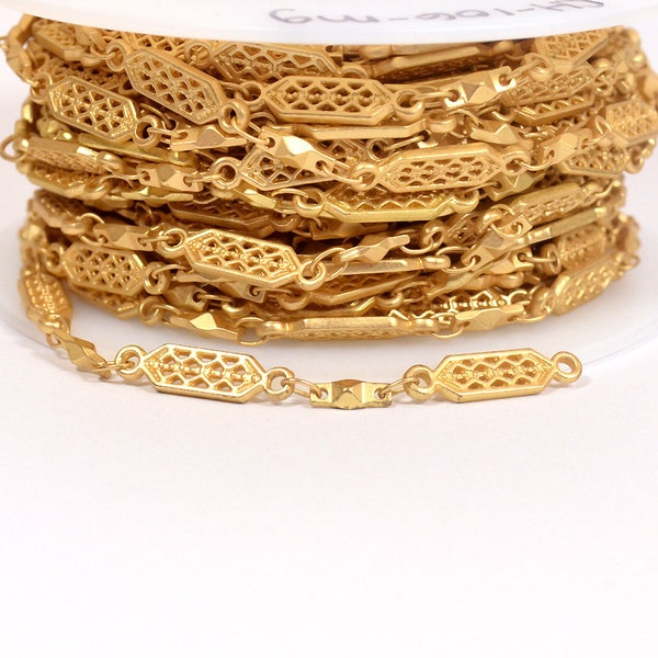 Tribal Filigree Chain - Matte Gold - CH106-MG - Choose Your Length