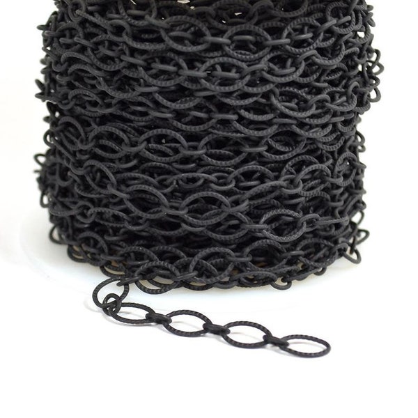 Etched Oval Chain - Midnight Black - CH21-MB - Choose Your Length