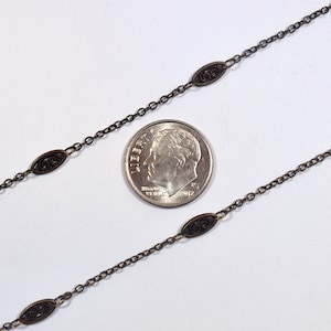 Filigree & Cable Chain - Antique Brass - CH86-AB - Choose Your Length