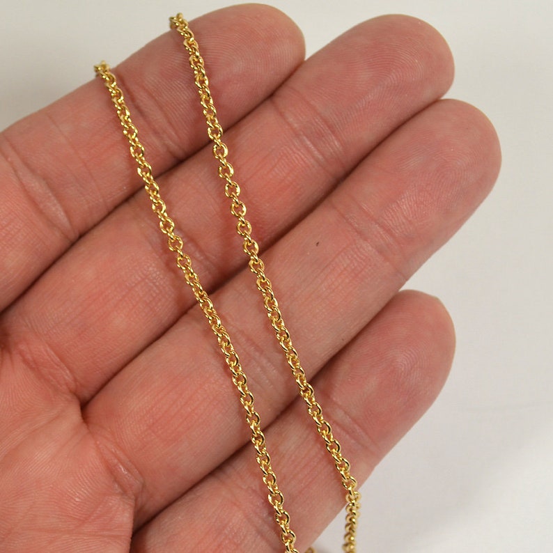 Oval Cable Chain Gold Plated CH156GP Choose Your Length Etsy