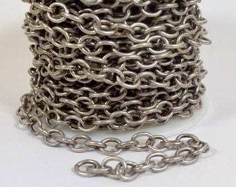 Small Heavy Cable Chain - Antique Silver - CH55-AS  - Choose Your Length
