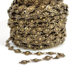Ball and Cog Chain - Antique Brass- CH78-AB - Choose Your Length