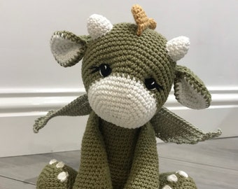 Handmade Crochet Dragon, Plushie, Soft toys, crochet toys, new baby gifts, childrens gifts, baby shower gifts, my first teddy ,stuffed toy