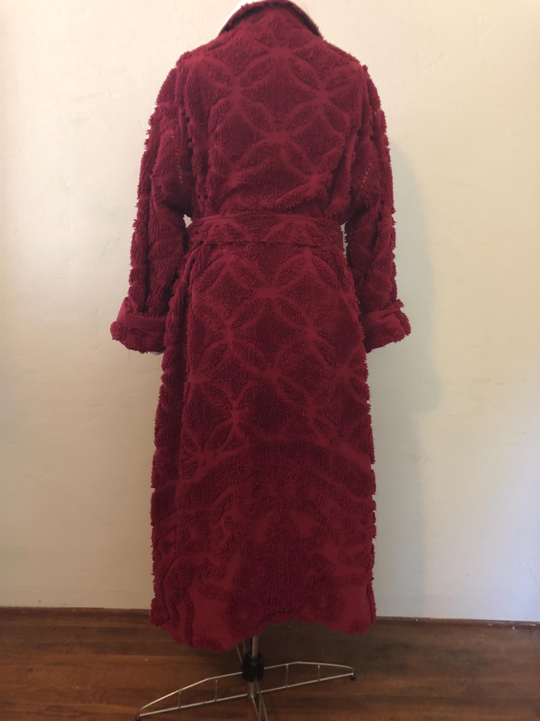Maroon Robe Big Marooned. A Maroon Women's Robe, Full Length, Chenille,completely Lined ...