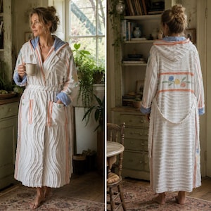 cotton chenille dressing gown Soft Cotton Chenille Zip Dressing Gown In Loganberry