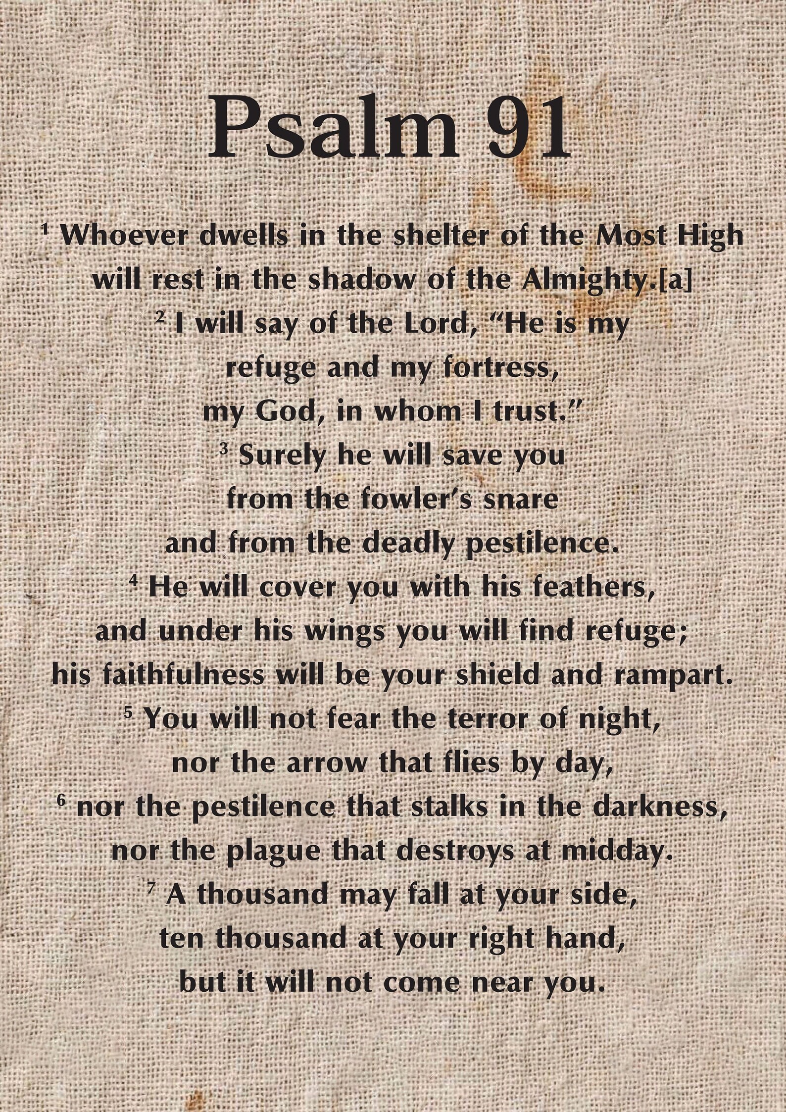 Large Printable Psalm 91