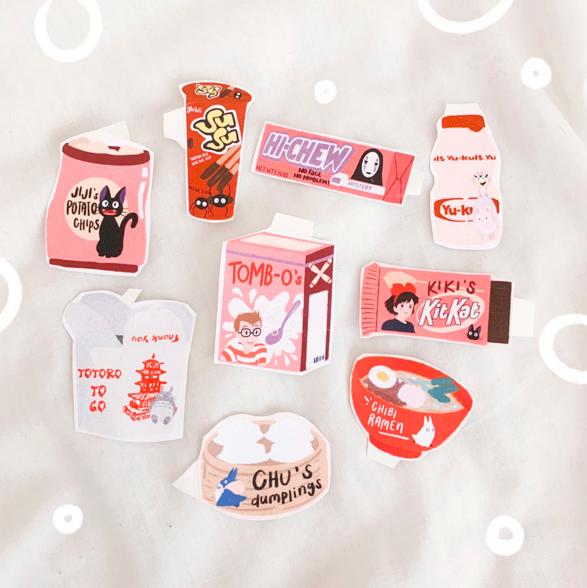 Studio Ghibli Inspired Snack Sticker Set