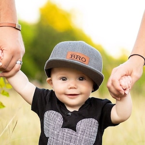 Little or Big Bro Snapback Hat, Baby Infant Toddler Kids and Adult