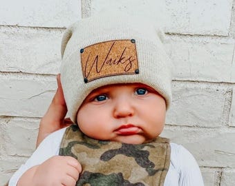 Personalized Name Beanie Hat, Newborn Baby Infant Toddler Kids and Adult