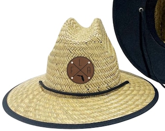 Personalized Initials Straw Hat with Symbol, Baby Infant Toddler Kids and Adult