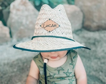 Personalized Name Straw Hat, Baby Infant Toddler Kids and Adult