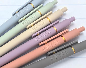 Personalisierte Stifte im 6er-Set, lasergraviert, Soft Touch Finish
