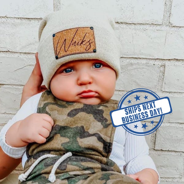 Personalized Name Beanie Hat, Newborn Baby Infant Toddler Kids and Adult