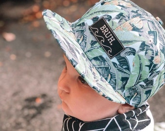 Cappellino snapback personalizzato con nome e design a onda, per neonati, bambini e adulti