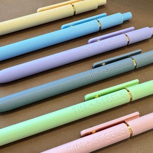 Personalized Pen Set of 6, Laser Engraved, Soft Touch Finish image 11