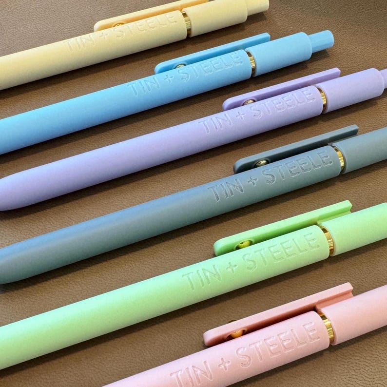 Personalized Pen Set of 6, Laser Engraved, Soft Touch Finish image 11