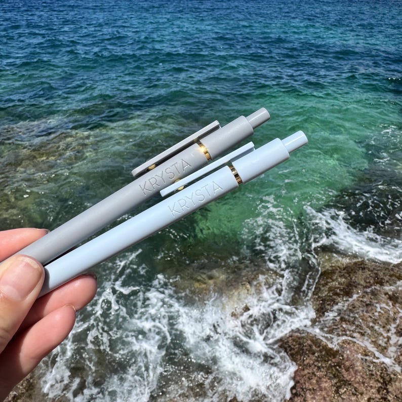 Personalized Pen Set of 6, Laser Engraved, Soft Touch Finish image 7