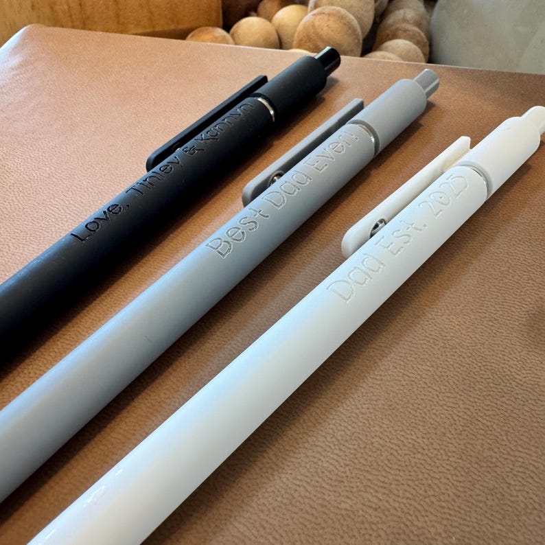 Personalized Pen Set of 6, Laser Engraved, Soft Touch Finish image 9