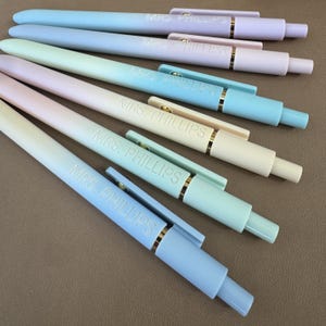 Personalized Pen Set of 6, Laser Engraved, Soft Touch Finish image 14