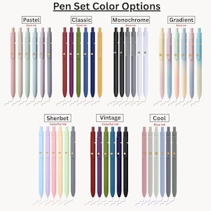 Personalized Pen Set of 6, Laser Engraved, Soft Touch Finish image 2