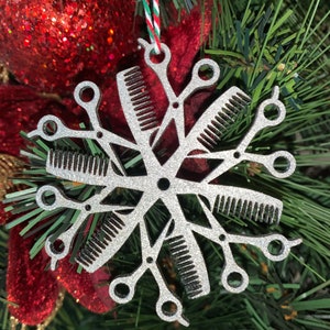 Scissor, Comb, Snowflake, Ornament, Christmas, Christmas ornament, Scissors, ornament,Hairstylist ,Barber, gift, Present, Comb, Dog groomer